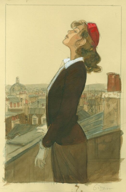 Jeanne et Paris by Jean-Pierre Gibrat - Original Illustration