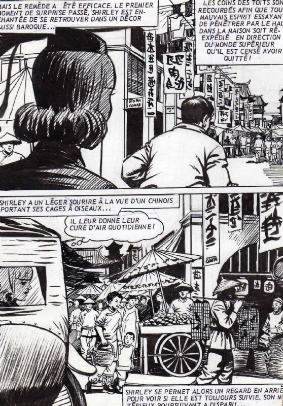 Francesco Pescador, Shirley et le rébus chinois - Cathy n°59 (Aredit) - Planche originale