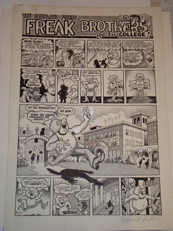 Gilbert Shelton, The fabulous furry freak brothers - Planche originale