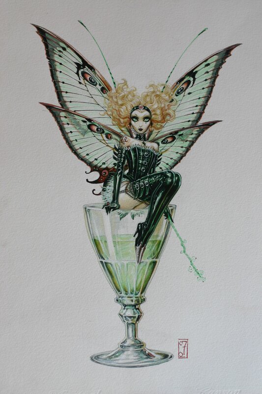 Fée Absinthe par Olivier Ledroit - Illustration originale