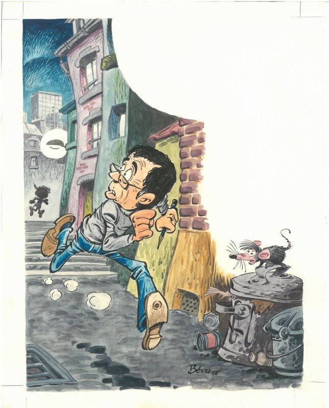 Bédu, André-Paul Duchâteau, Tibet, Illustration pour un conte - Illustration originale