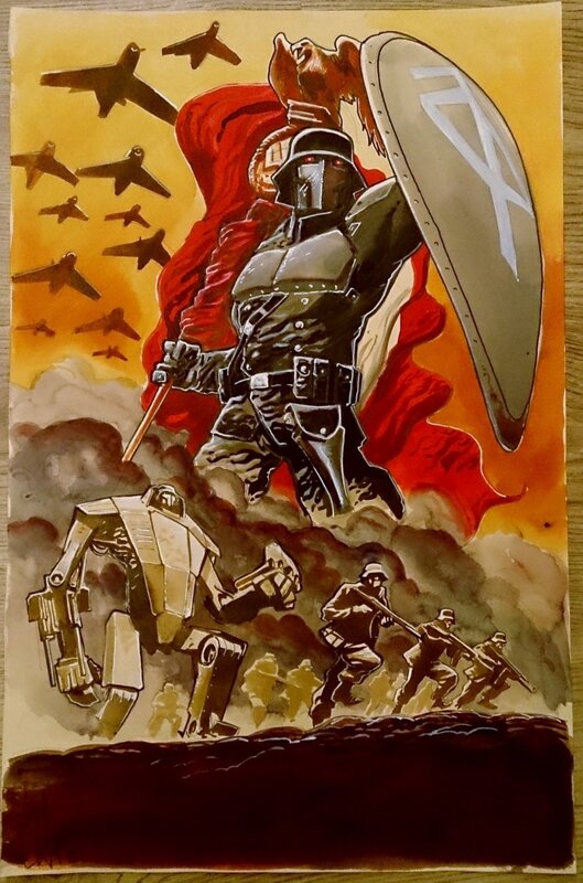 Peinture Originale de Ronan Toulhoat dessinateur de Block 109 - Original Illustration