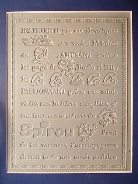 André Franquin, Peyo, Morris, Jidéhem, Flan d'imprimerie pour un tract inédit des Editions Dupuis, circa 1967. - Original art