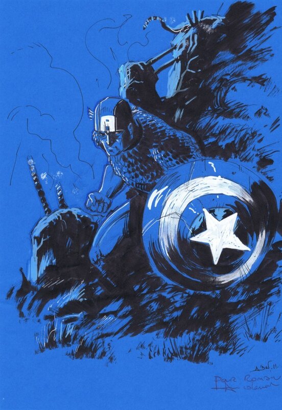 Capitain America par Nicolas Demare - Planche originale