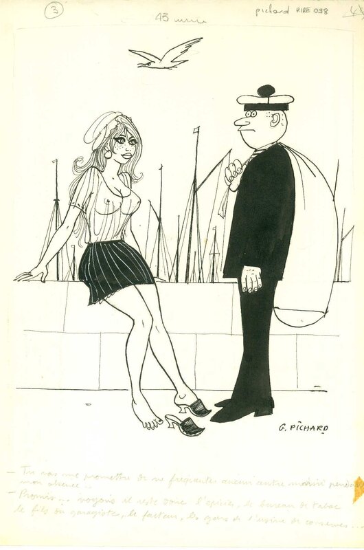 Dessin gag by Georges Pichard - Original Illustration