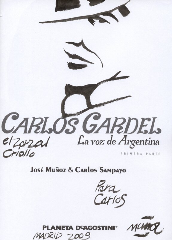 Carlos Gardel par José Muñoz - Dédicace