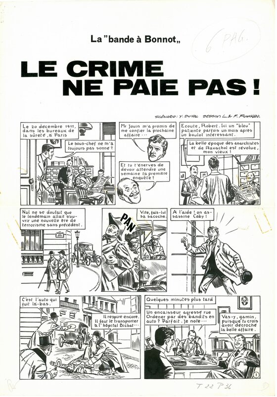 Bande à Bonnot par Fred & Liliane Funcken - Planche originale