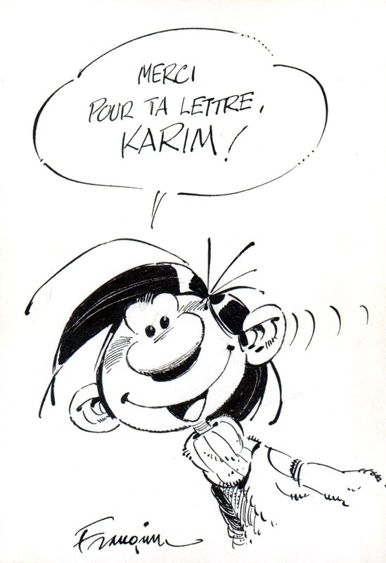 Gaston Lagaffe par André Franquin - Dédicace