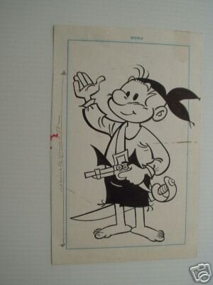 Marcel Remacle, Le Vieux Nick et Barbe Noire, poster de la « Boutique Spirou », 1964. - Original Illustration