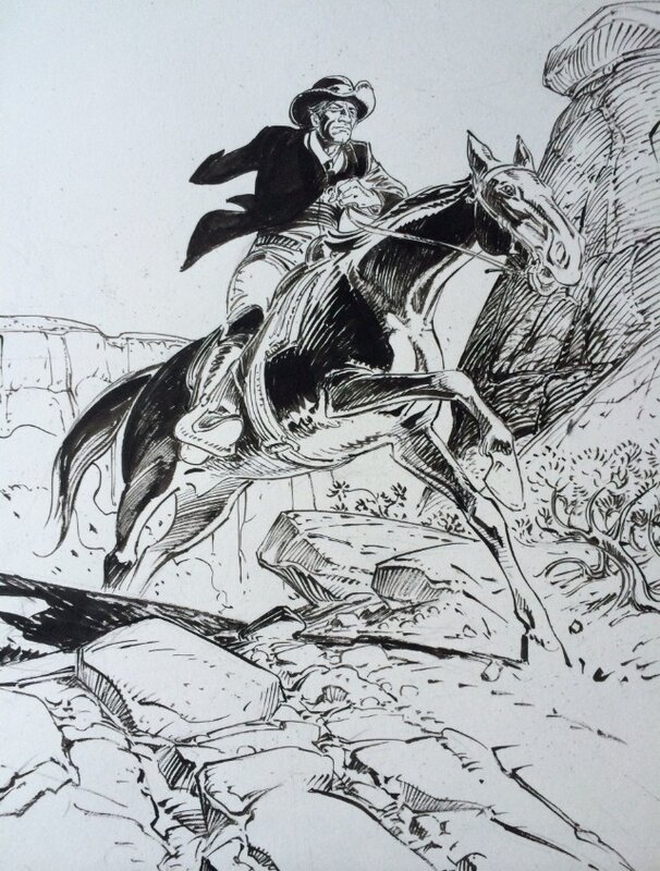 Bouncer à cheval par François Boucq - Illustration originale