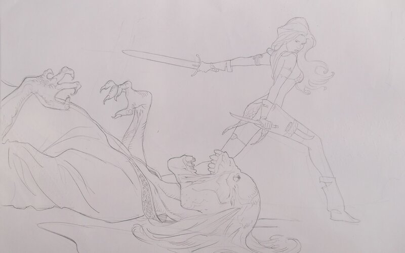 Red Sonja par Herval - Illustration originale