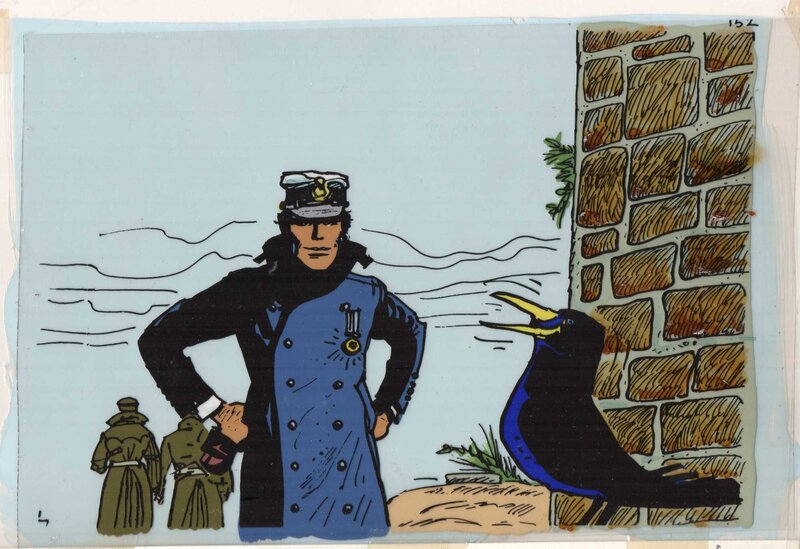 Hugo Pratt, Secondo Bignardi, Corto Maltese 1977 cartoon cel - Planche originale