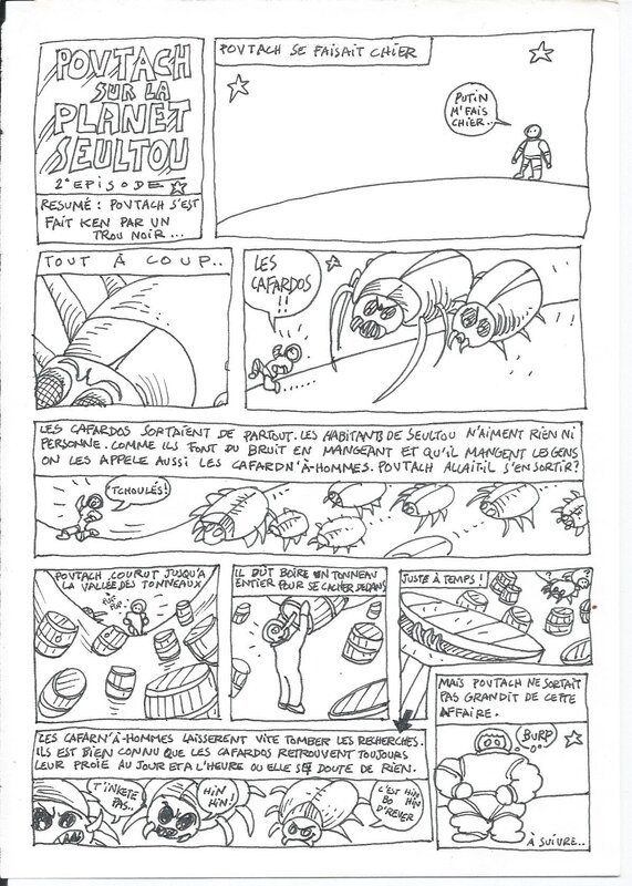 Mano Solo, Povtach & LA PLANETTE SEULTOU 1/2 - Planche originale