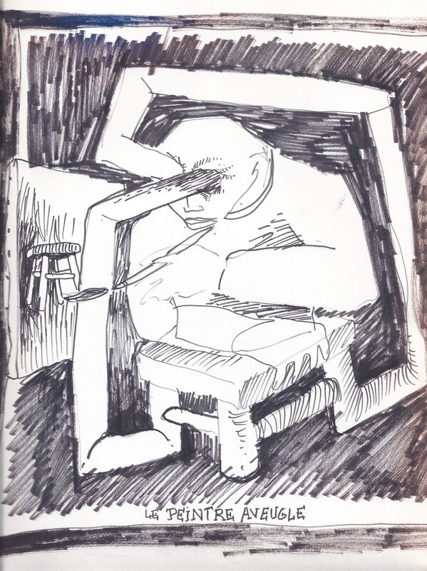Le PEINTRE AVEUGLE par Mano Solo - Planche originale