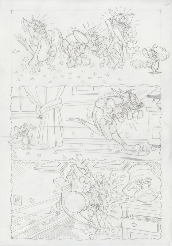 Tom & Jerry par Oscar Martin - Planche originale