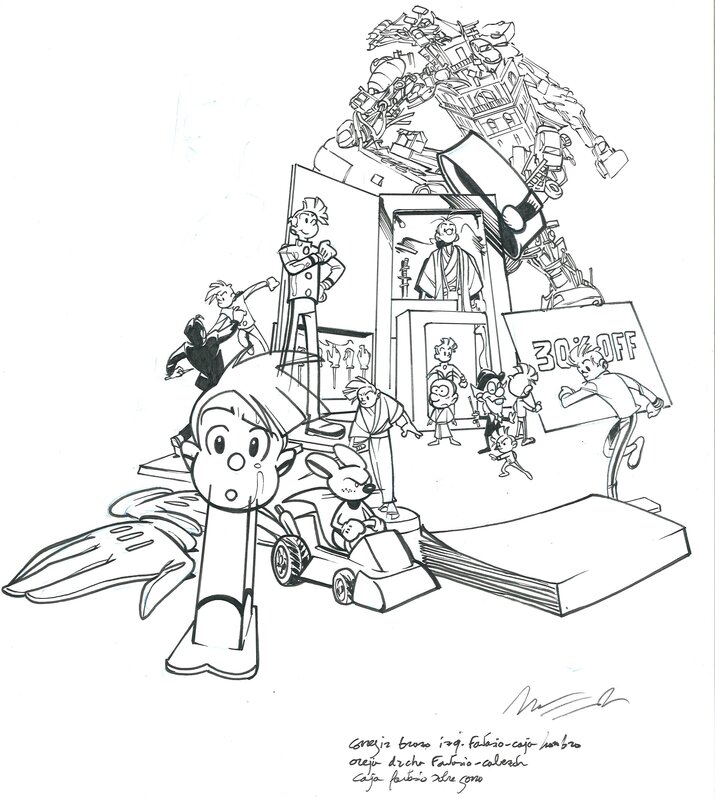 Munuera - Spirou - illustration de recherches sans doute - Illustration originale