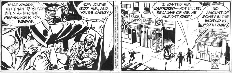 Stan Lee, Larry Lieber, Stan Lee - Spideman - strip du 17 juin 1986 - Comic Strip