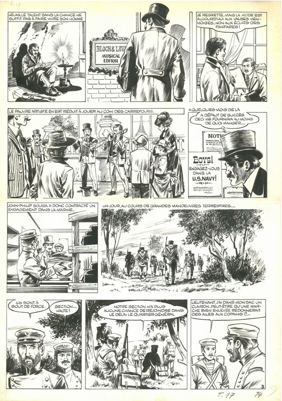 William Vance, John Philip Sousa, planche 3 - Planche originale