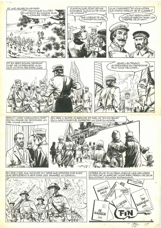 William Vance, John Philip Sousa, planche 4 - Planche originale