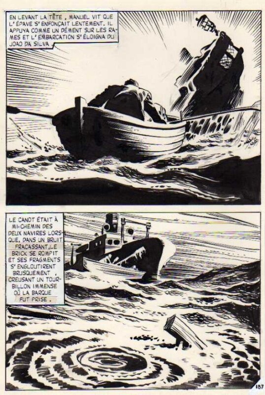 Leopoldo Sanchez Ortiz, Leopoldo Sanchez, Les eaux noires - Planche 187, magazine Hallucinations (Aredit) - Planche originale