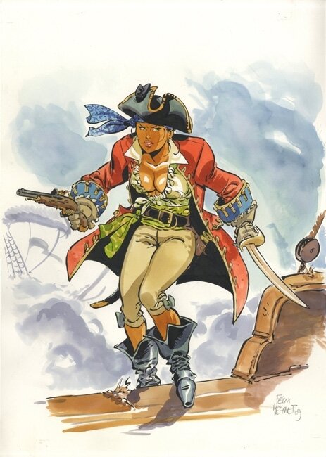La Pirate par Félix Meynet - Illustration originale