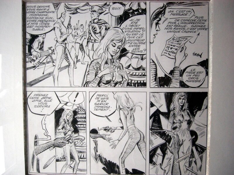 Jean-Claude Forest, Barbarella Semble lune - Planche originale