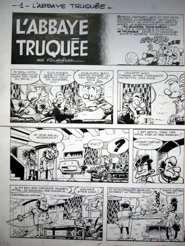 Jean-Claude Fournier, Spirou et Fantasio L'abbaye truquée - Planche originale