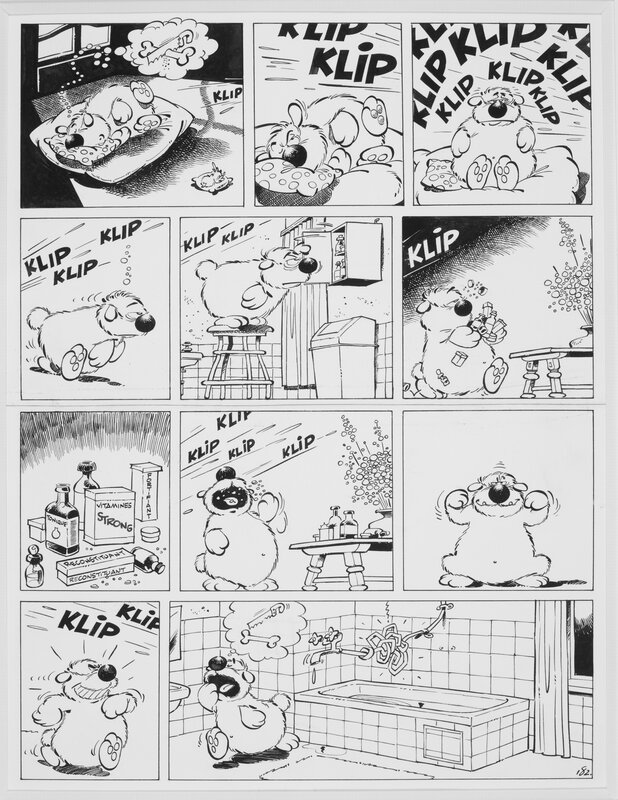 Cubitus - gag n°182 par Dupa - Planche originale