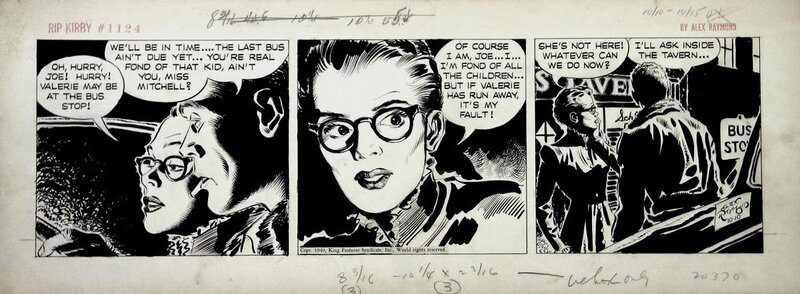 Alex Raymond, Rip Kirby 1949-10-10 - Planche originale