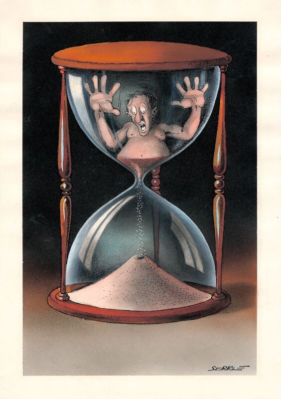 Hourglass by Claude Serre - Original Illustration