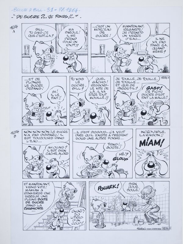 Laurent Verron, Jean Roba, Boule et Bill - gag n°1264 - T.31 - Planche originale