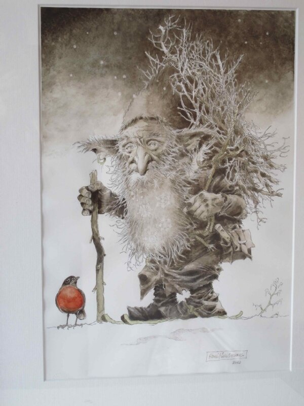Lutin de Noël par René Hausman - Illustration originale