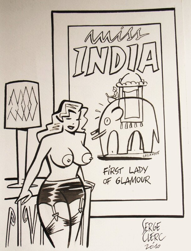 Serge Clerc, 2010 MISS INDIA first lady of glamour... - Original Illustration