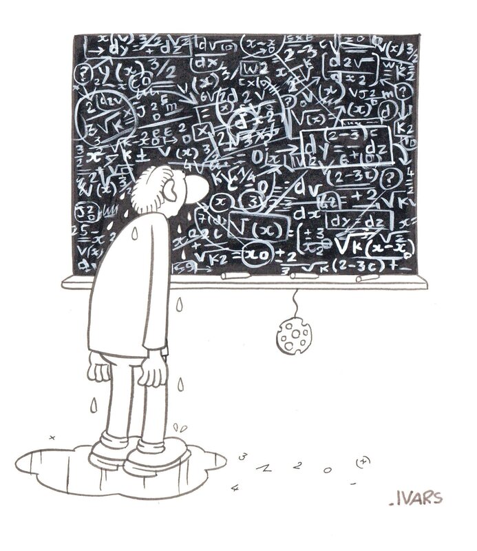Le mathématicien par Éric Ivars - Illustration originale