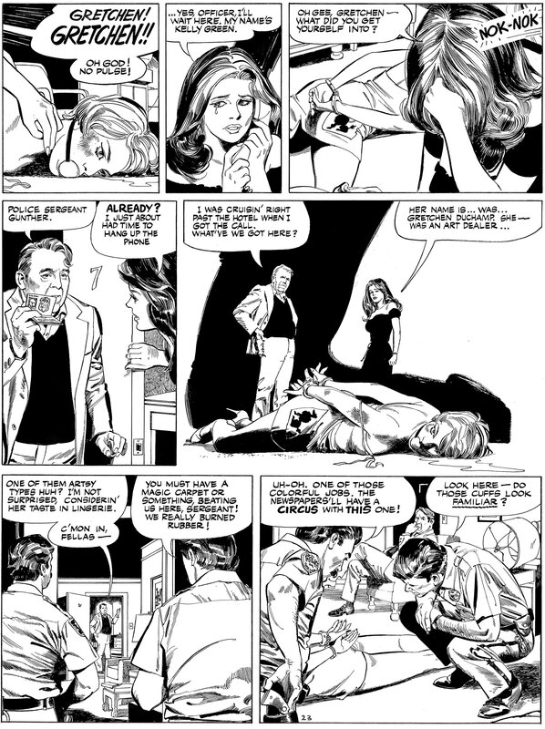 Stan Drake, Kelly Green La Flibuste de la BD page 23 - Planche originale