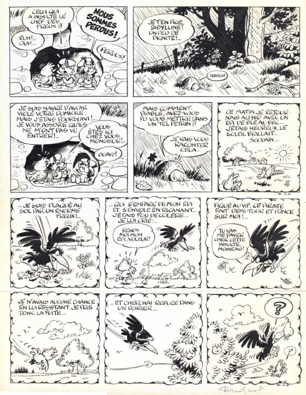 Raymond Macherot, Sibylline et la betterave - 1965 - Planche originale