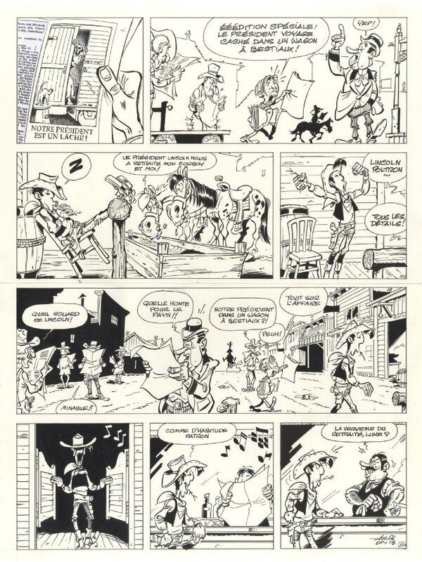 Achdé, Lucky Luke contre Pinkerton - Planche originale