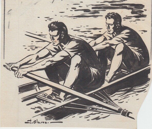 Rameurs by Jesús Blasco - Original Illustration