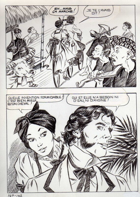 Alberto Del Mestre, Ombres chinoises - La Schiava n°25 planche 149 (série jaune n°130) - Planche originale