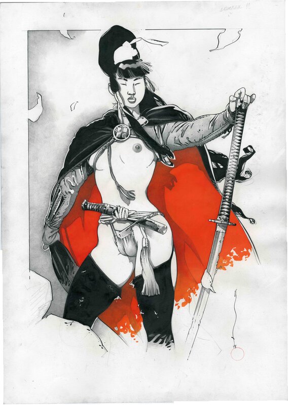 Michetz, Femme Samouraï, en toute simplicité - Illustration originale