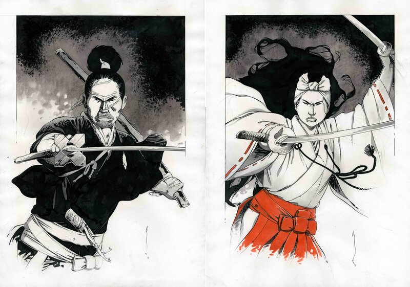 Michetz, Kogaratsu et sa copine, invités à un barbecue chez des amis - Illustration originale