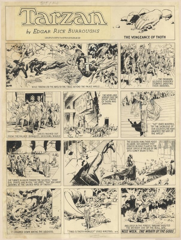 Tarzan the ape man par Hal Foster - Planche originale