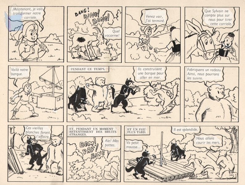 Sylvain et Sylvette par Maurice Cuvillier - Planche originale