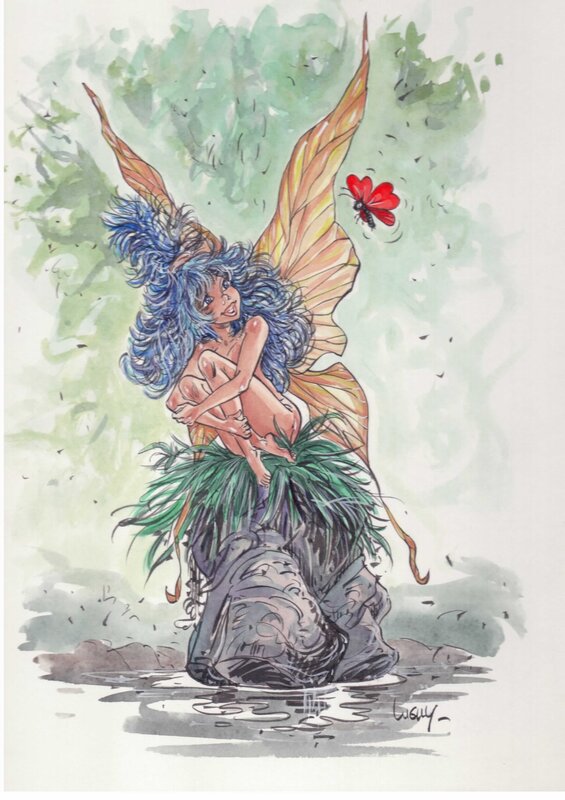 Fée papillon par Philippe Luguy - Illustration originale