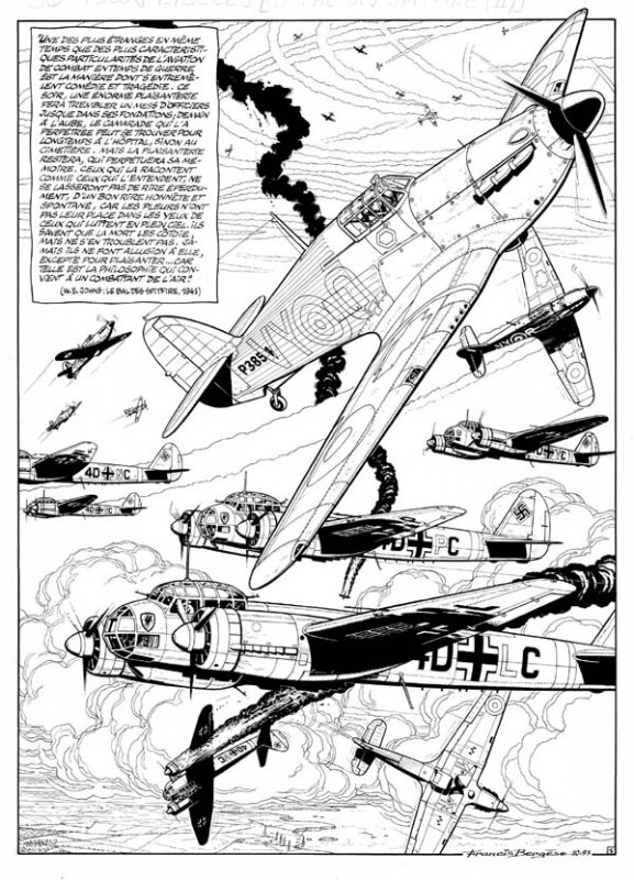 Francis Bergèse, Squadron Biggles - Tome 6 - Pl 1 - Planche originale