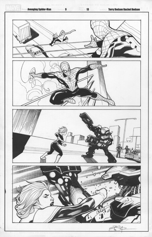 Avenging Spiderman par Terry Dodson - Planche originale