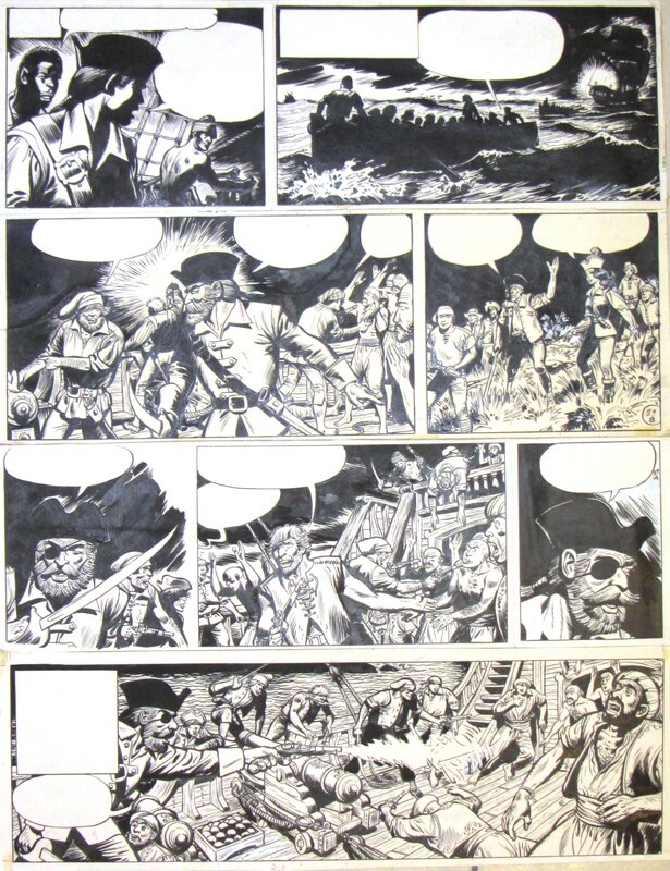 Jijé, Jean-Michel Charlier, Jije - Barbe Rouge - Raid sur la Corne d'Or - planche - Planche originale