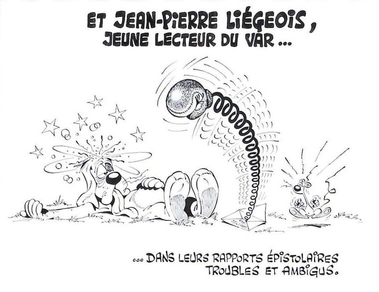 Gotlib, Gai-Luron et Jean-Pierre Liégois, jeune lecteur du Var - Planche originale