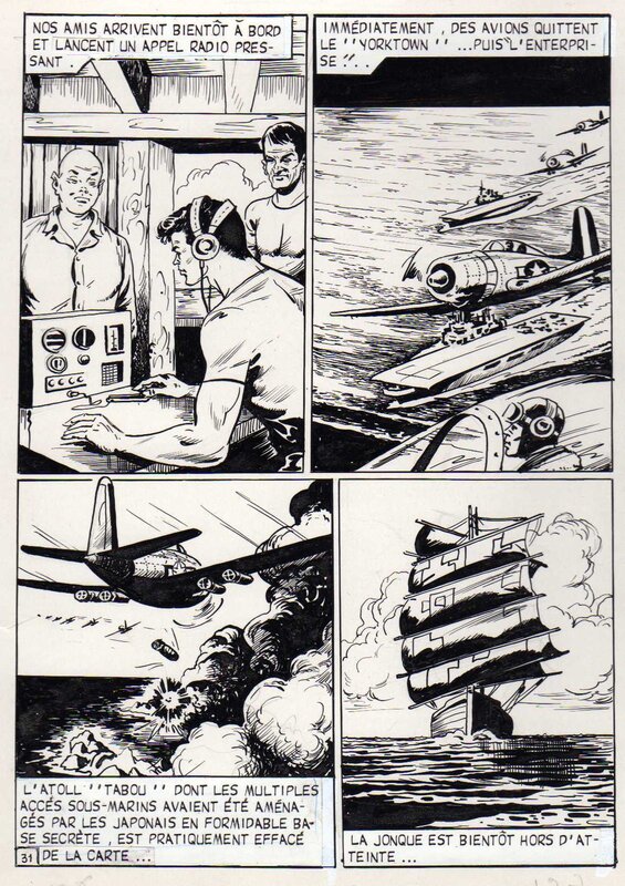 Robert Giordan, L'atoll tabou planche 31 - Vigor - Illustration originale