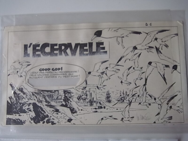 William Vance, Bruce Hawker - L'ecervelé - Strip de titre pl1 - Planche originale
